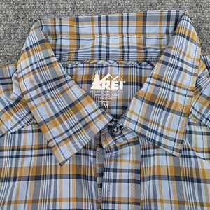 REI Men's Plaid Long Sleeve Button Up Shirt‎ Size Medium Lightweight Outdoor